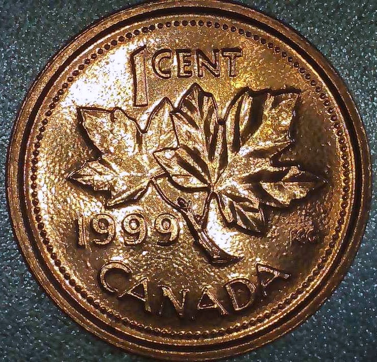 1999-Canada-Cent-Very-Tough-To-Photograph