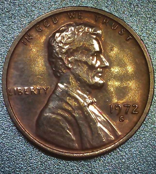 1972-S-Lincoln-Memorial-Cent-Shiny-Finish-On-Fields