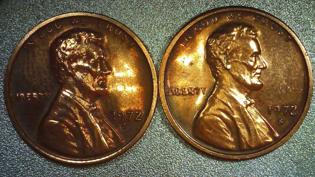 1972-S-Lincoln-Memorial-Cent-Shiny-Finish-On-Fields