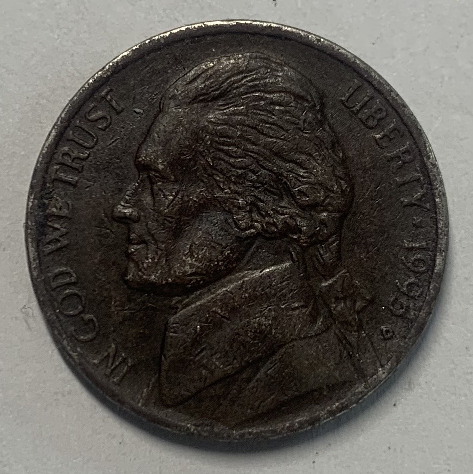 1995-D-Jefferson-Nickel.-4.76g-&-Dark-Color.-Please-Help?
