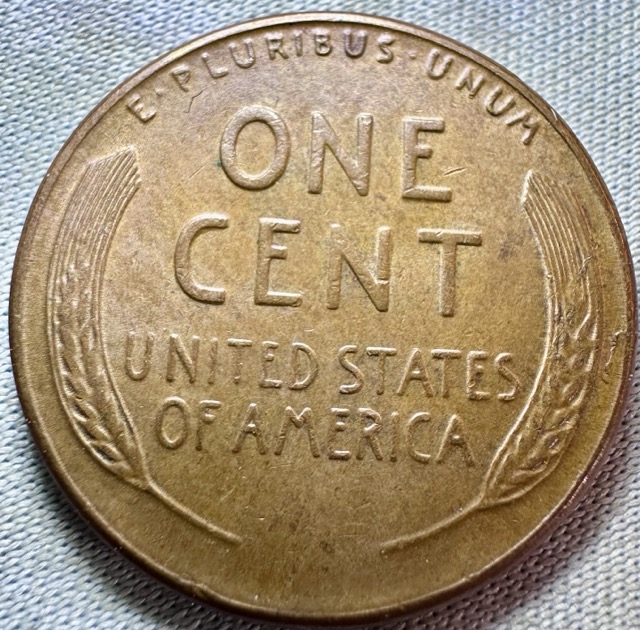 1955-Lincoln-Cent--Cracked-Skull,-Die-Crack-