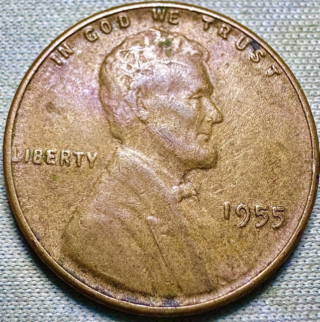 1955-Lincoln-Cent--Bie+die-Chip+cracked-Skull-