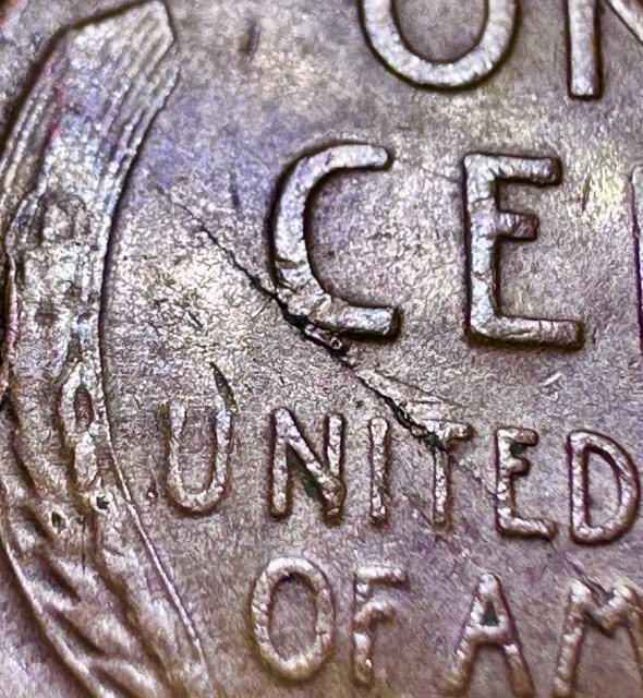 1955-Lincoln-Cent--Poor-Man's-DD,-Die-Crack,-Retained-Cud,-Die-Chip-