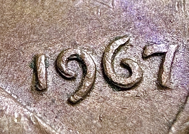 1967-Lincoln-Cent--Die-Chip,-MD-