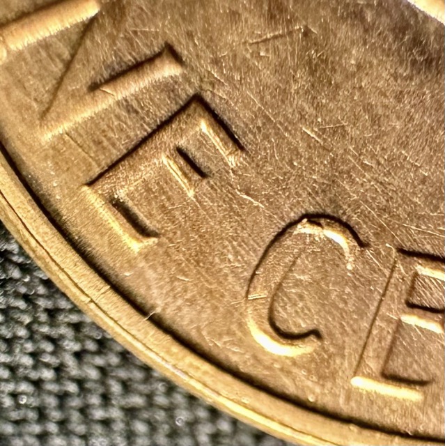 1960-D-Lincoln-Cent-Bie,-Cracked-Skull,-Die-Chips--And-Fold-Over-Lamination?