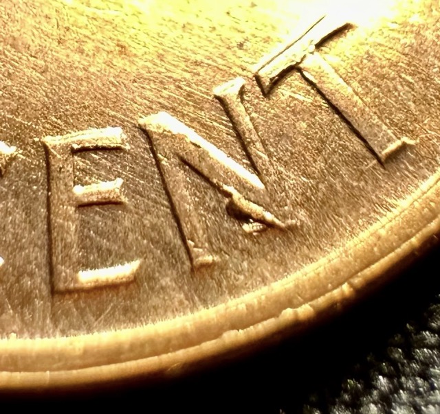 1960-D-Lincoln-Cent-Bie,-Cracked-Skull,-Die-Chips--And-Fold-Over-Lamination?