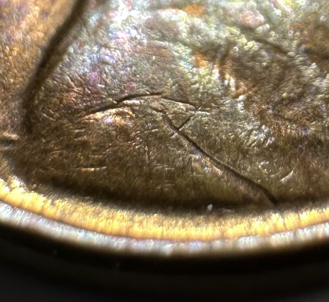 1972-D-Lincoln-Cent-Struck-Thru,-Lam-Or-Cap-Srike?