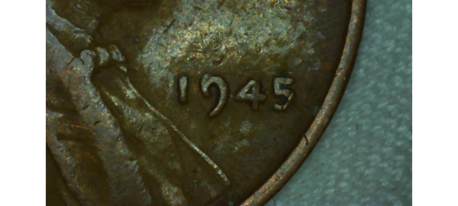 1945-Lincoln-Wheat-Penny---Error-On-9-&-5