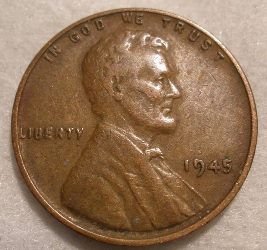 1945-Lincoln-Wheat-Penny---Error-On-9-&-5