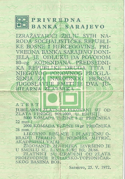 Yugoslavian-Gold-Coin/Medal