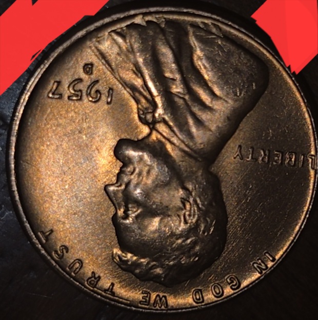 1957-Lincoln-Wheat-Penny-Ob-No-Artist-Initials-VDB,-Feathered-Cud?