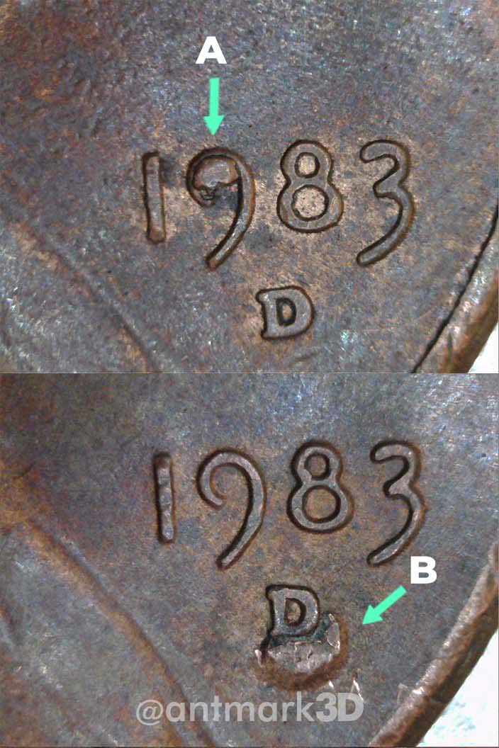 1983--D-Lincoln-Cent-With-Cud-Or-Bubble?