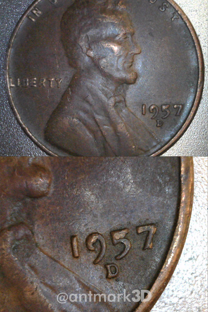 1957-D---Lincoln-Wheat-Cent-With-A-Die-Chip-At-