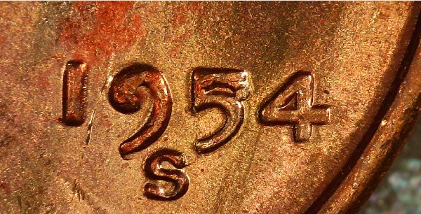 1954-S-LMC-Die-Break-On-Date-And-Mint-Mark