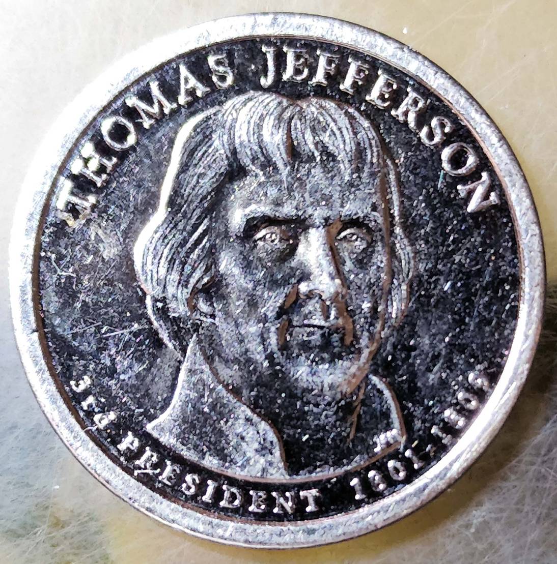 2007-D-Thomas-Jefferson-Gold-Dollar-Missing-Gold-Layer