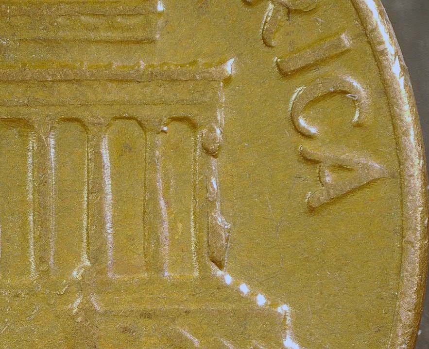 1971-D-Lincoln-Memorial-Cent-Reverse-Die-Break-East-Wall-Of-Building