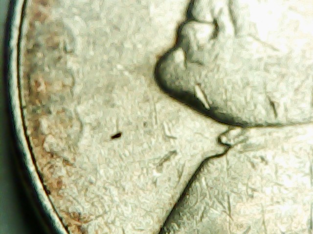 2004-P-Nickel-Stuck-Through-Grease?-Almost-All-Front-Lettering-Missing