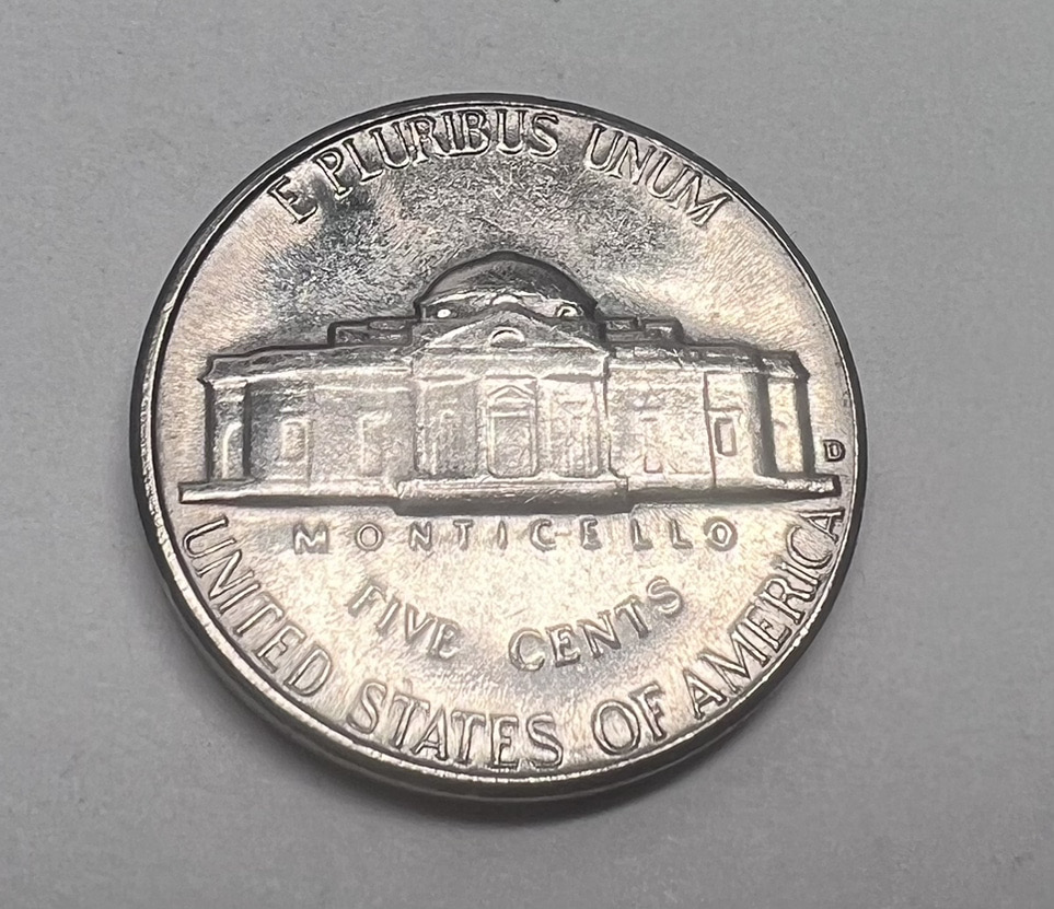 1964-D-Jefferson-Nickel---Possible-Edge/Rim-Error