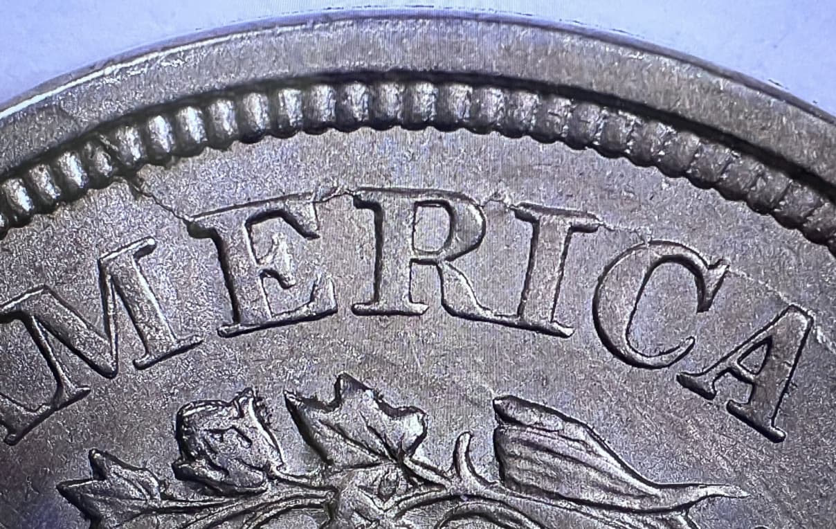1883-Liberty-'V'-Nickel-No-Cents-OBV-&-REV-Lam-Or-Die-Crack?