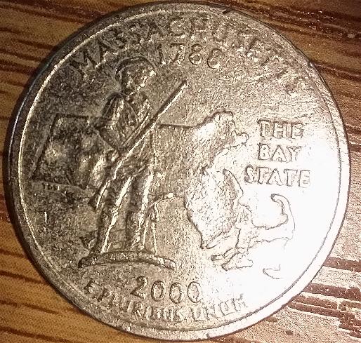 2000-Massachusetts-State-Quarter-With-Possible-2nd-Coin-Denomination-Stamp