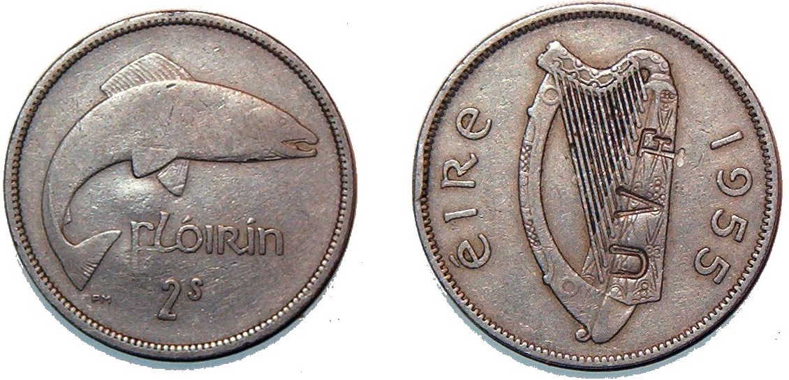 Rare-5-Cent-Irish-Coin.-Engravings-On-Top.