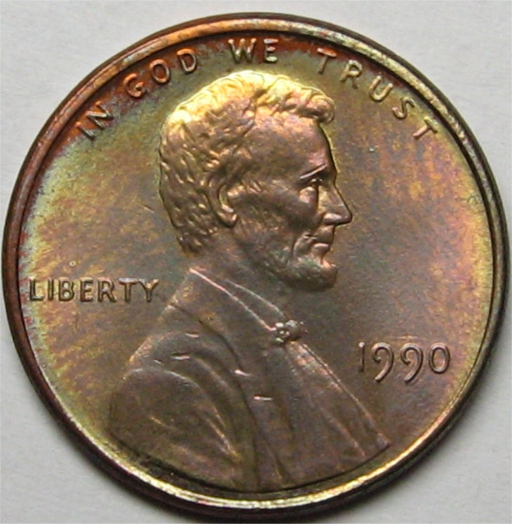 1990-Lincoln-Cent-Toner---A-Bit-Of-Green.
