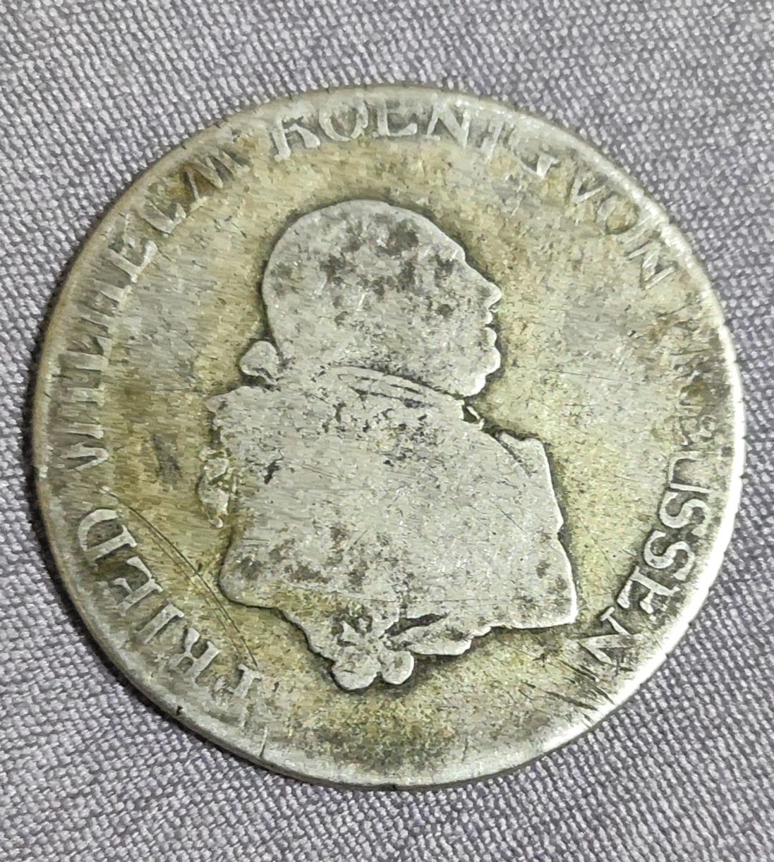 1791-Rare-1/3-Thaler-Prussia-King-Frederick-William-II