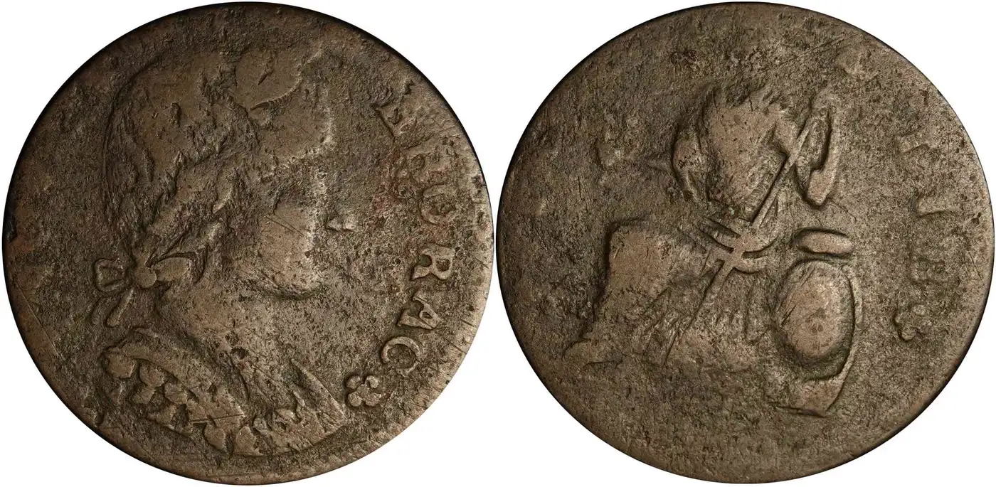 1787-Nova-Eborac-New-York-Colonial-Copper-Halfpence---Rescue-Condition