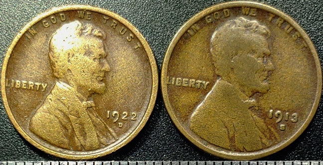 1922-D-Lincoln-Wheat-Cent,-18mm-Planchet-Diameter.