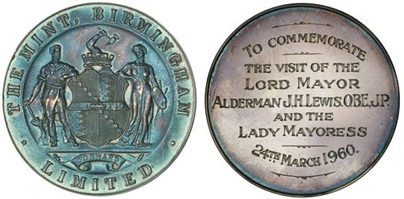 Heaton/Birmingham-Mint-Advertising,-Specimen-And-Pattern-Pieces
