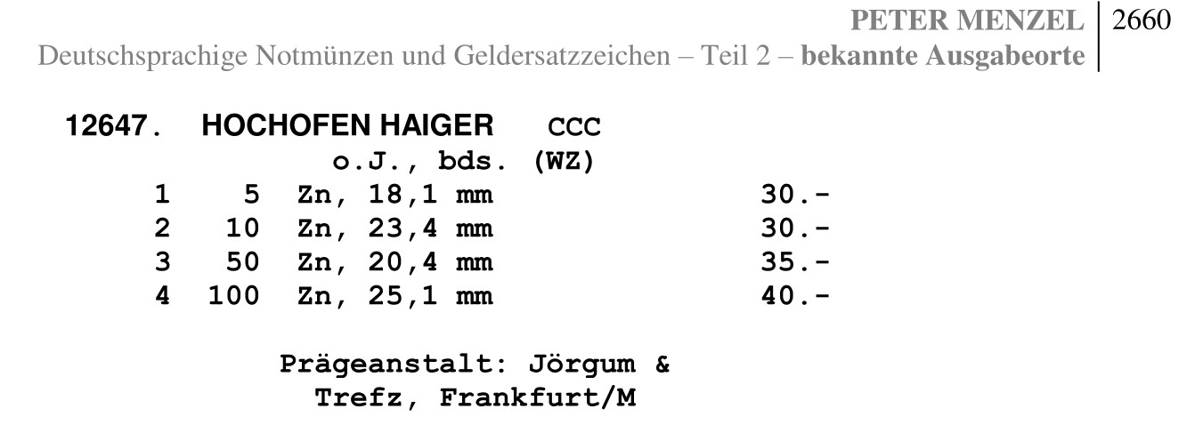 Notgeld-Coin-Hochofen-H-Aiger