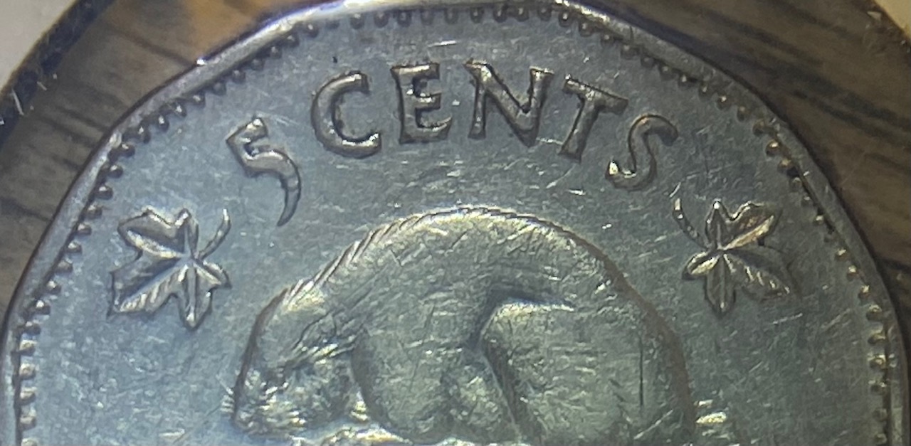1958-Canadian-5-Cents-Error?