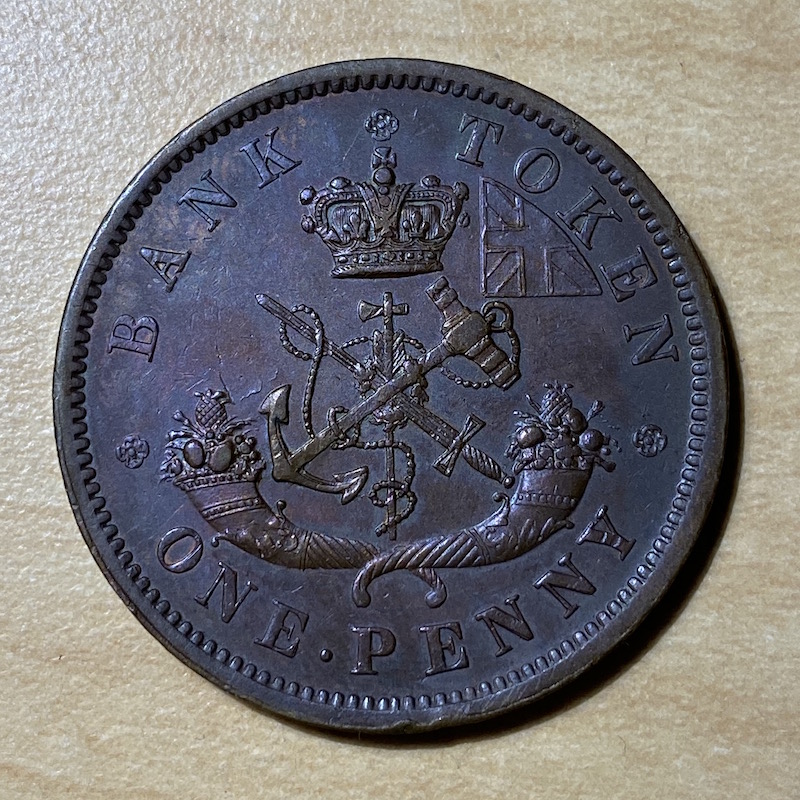 1857-One-Penny-Bank-Token