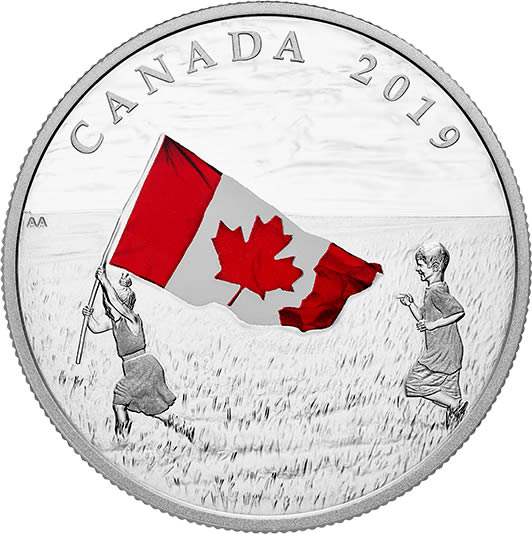 RCM-New-Release:-2019--1-Oz.-Pure-Silver-Coloured-Coin---Canada's-National-Flag