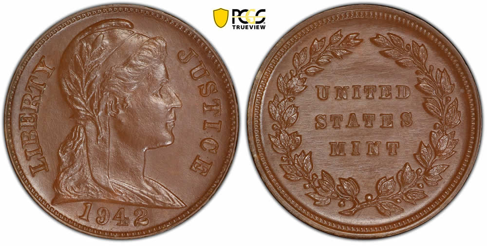 1942-J-2060-Brown-Plastic-Cent-Graded-PCGS-SP-66