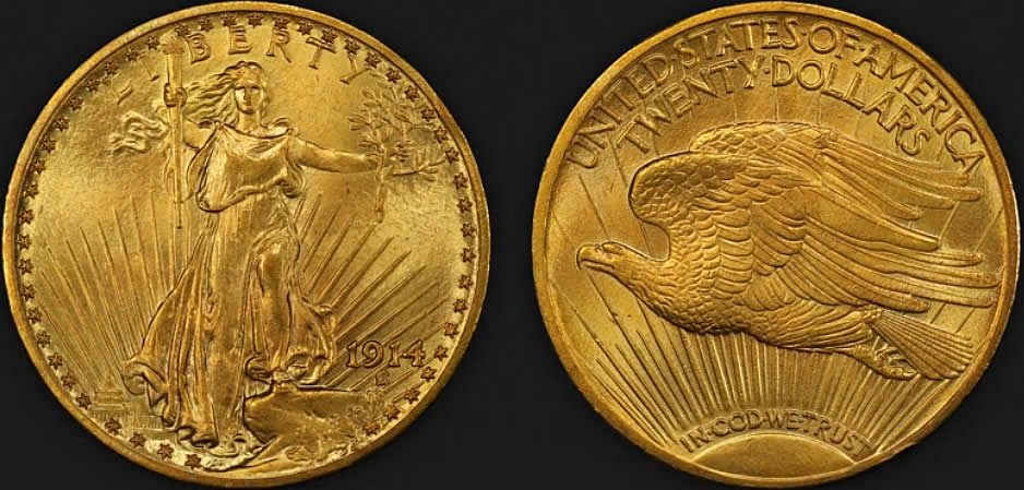 1914-Saint-Gaudens-Double-Eagle-PCGS-MS-65-CAC-Regency-36-Lot-378-Legend-Coin-Auctions-1/30/20