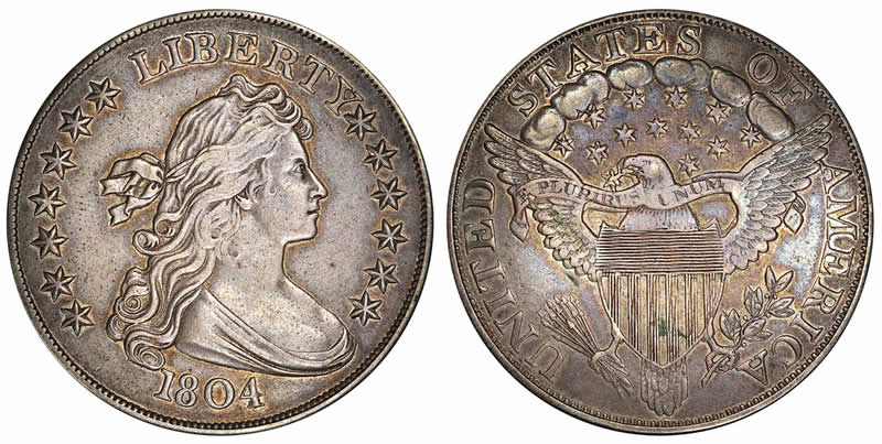 PCGS-PR-55-1804-Draped-Bust-Dollar-Stars-In-Baltimore's-D.-Brent-Pogue-Coin-Auction