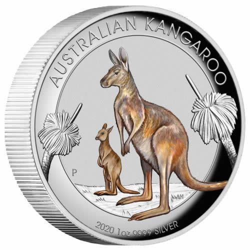 Perth-Mint-New-Release:-Australian-Kangaroo-2020-1-Oz-Silver-Coloured-High-Relief-Coin