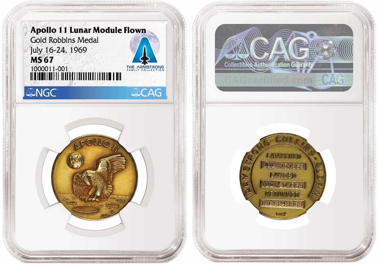 Apollo-11-Gold-Medal-Owned-By-Neil-Armstrong,-Certified-By-NGC-And-Cag,-Realizes-Over-$2-Million