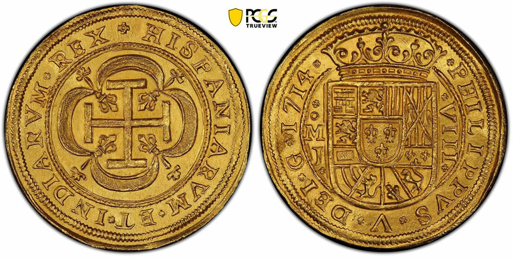 1714-Mexico-Presentation-8-Escudos,-Easily-The-Finest-Known,-PCGS-MS-66,-Sold-For-$312,000