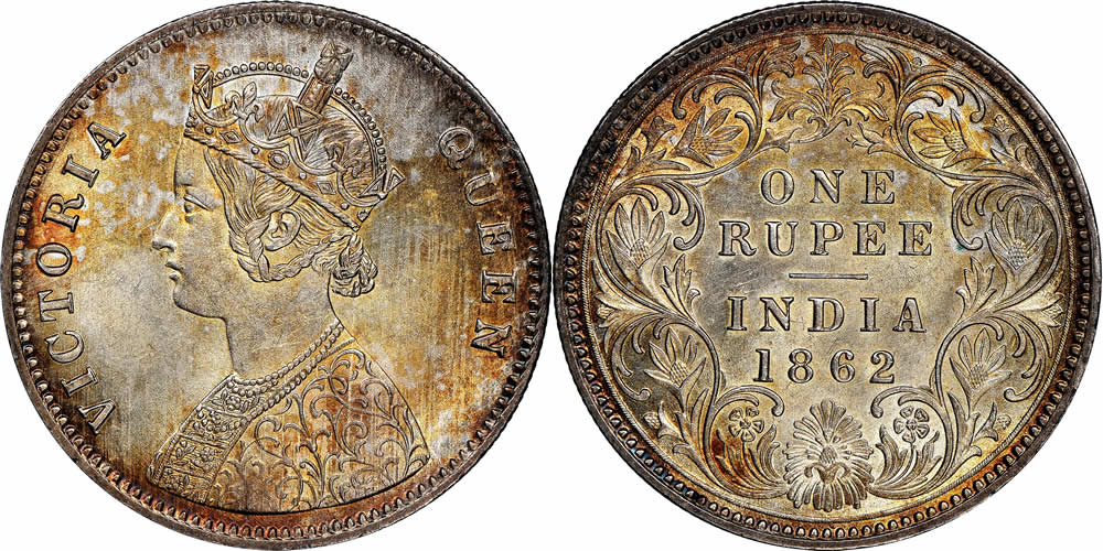 Toner-Tuesday:-British-India-Rupee-From-1862-Featuring-Queen-Victoria