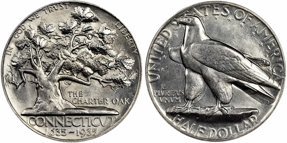 Counterfeit-Detection:-1935-Connecticut-Commemorative-Half-Dollar