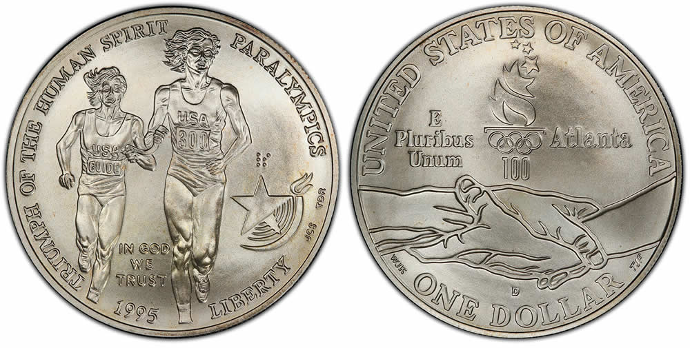 The-1995-And-1996-Silver-Commemorative-Paralympic-Dollars