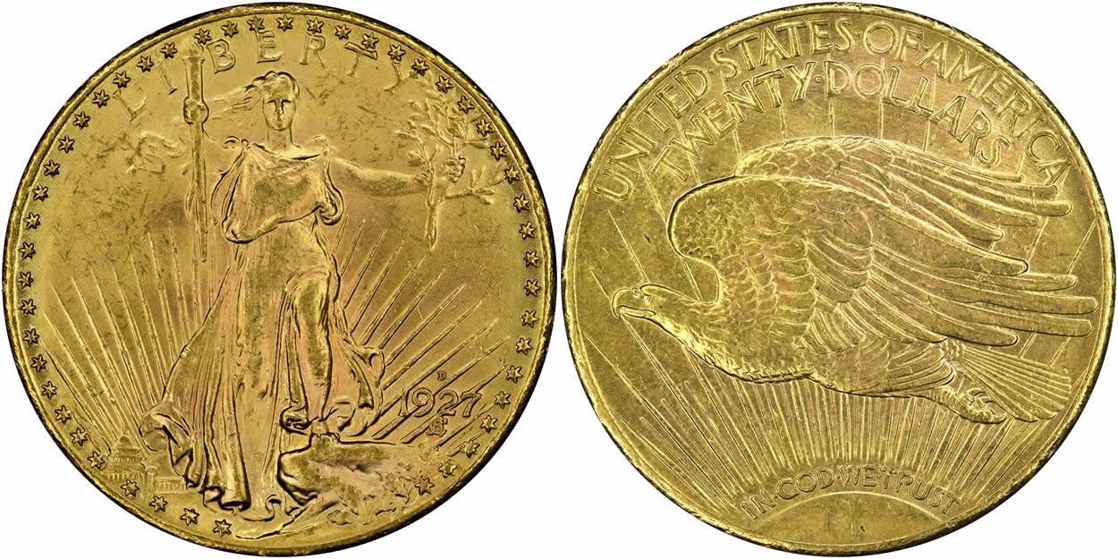 Counterfeit-Detection:-1927-D-Double-Eagle-Added-Mint-Mark