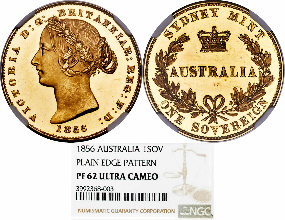 Country-Of-The-Day:-Australia,-Victoria-Gold-Proof-Pattern-Sovereign-1856-Sydney-NGC-PR-62-Ultra-Cameo
