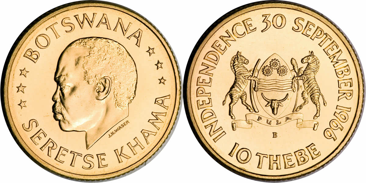 Country-Of-The-Day:-Botswana,-1966-B-Republic-Gold-10-Thebe