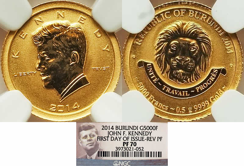 Country-Of-The-Day:-Burundi,-2014-5000-Francs,-Reverse-Proof-John-F.-Kennedy,-NGC-PR-70
