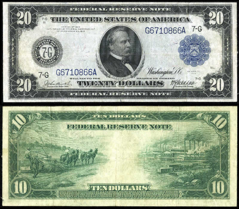 Thirty-Thursday:-1914-$20-/-$10-Double-Denomination-Fr.-988