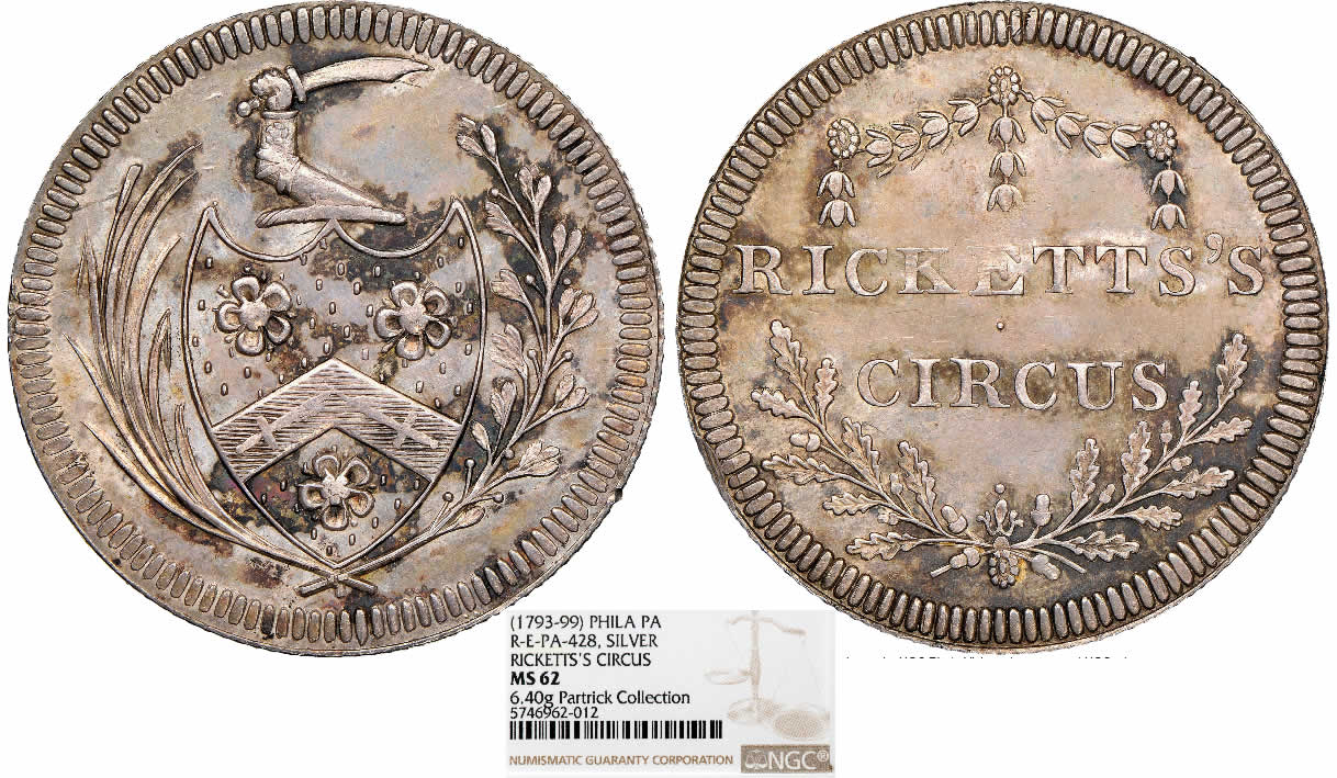 Token-Tuesday:-1793-1799-Ricketts's-Circus-Token-Philadelphia-Silver-NGC-MS-62