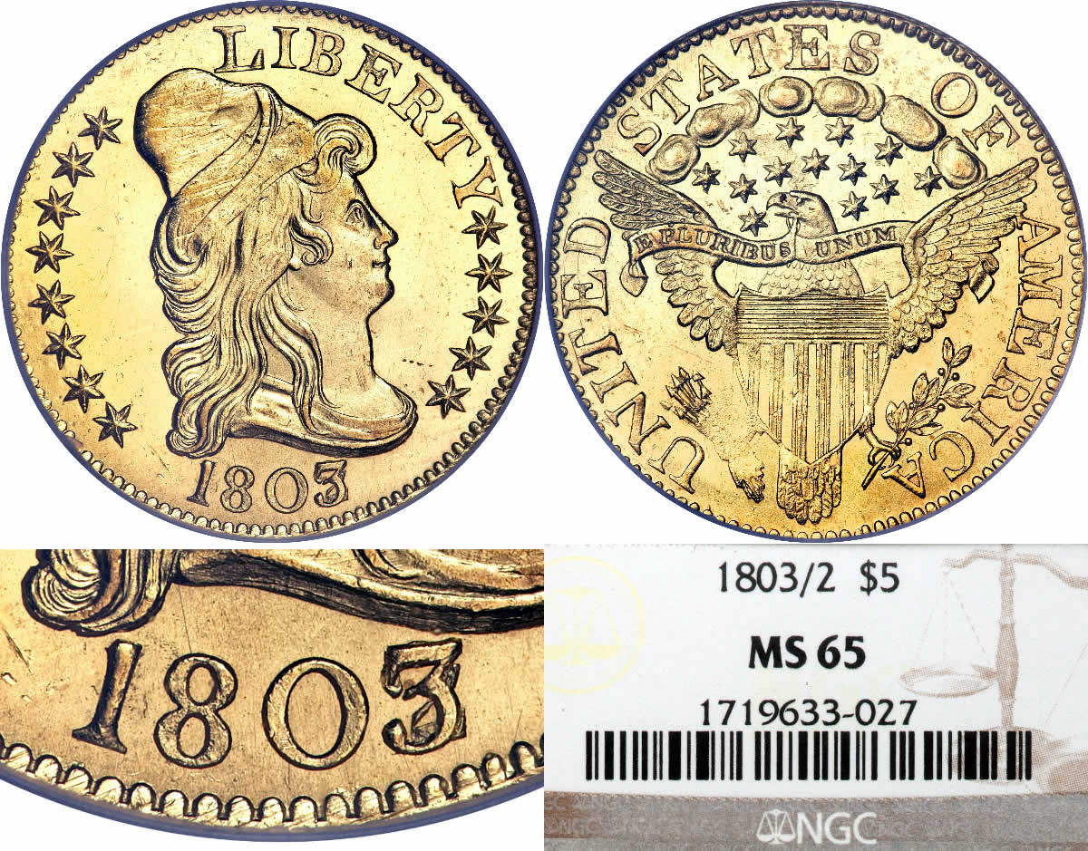Turban-Tuesday:-1803/2-1803-Capped-Bust-Half-Eagle-NGC-MS-65